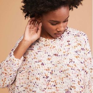 Flecked Chanille Pancho Sweater